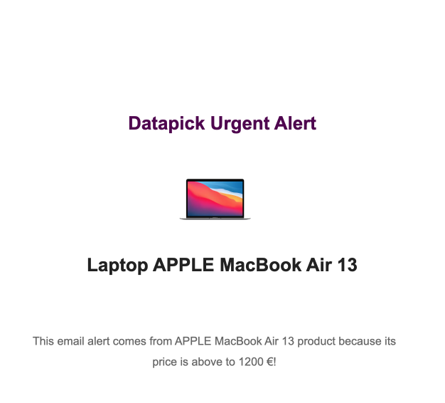 Alert email example